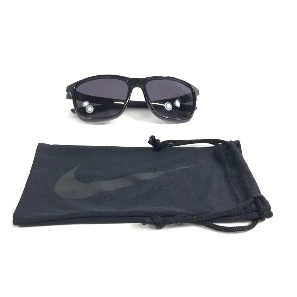 Nike Sunglasses FLIP ASCENT DJ9930 010 Shiny Black Frames Wrap with Gray Lenses